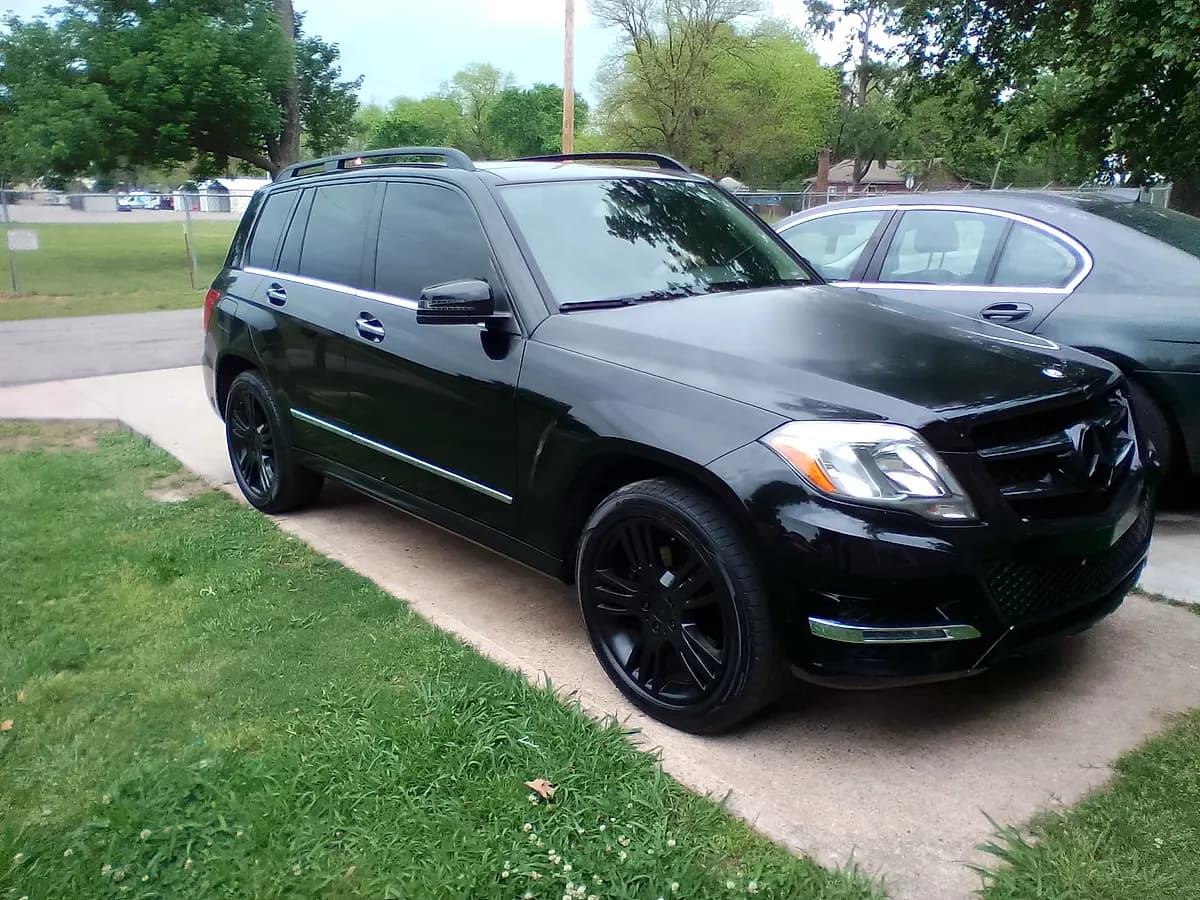 Black 2013 Mercedes-Benz GLA 250 with black wheels we bought for cash
