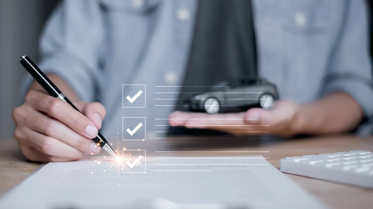 Reviewing vehicle insurance and title documents