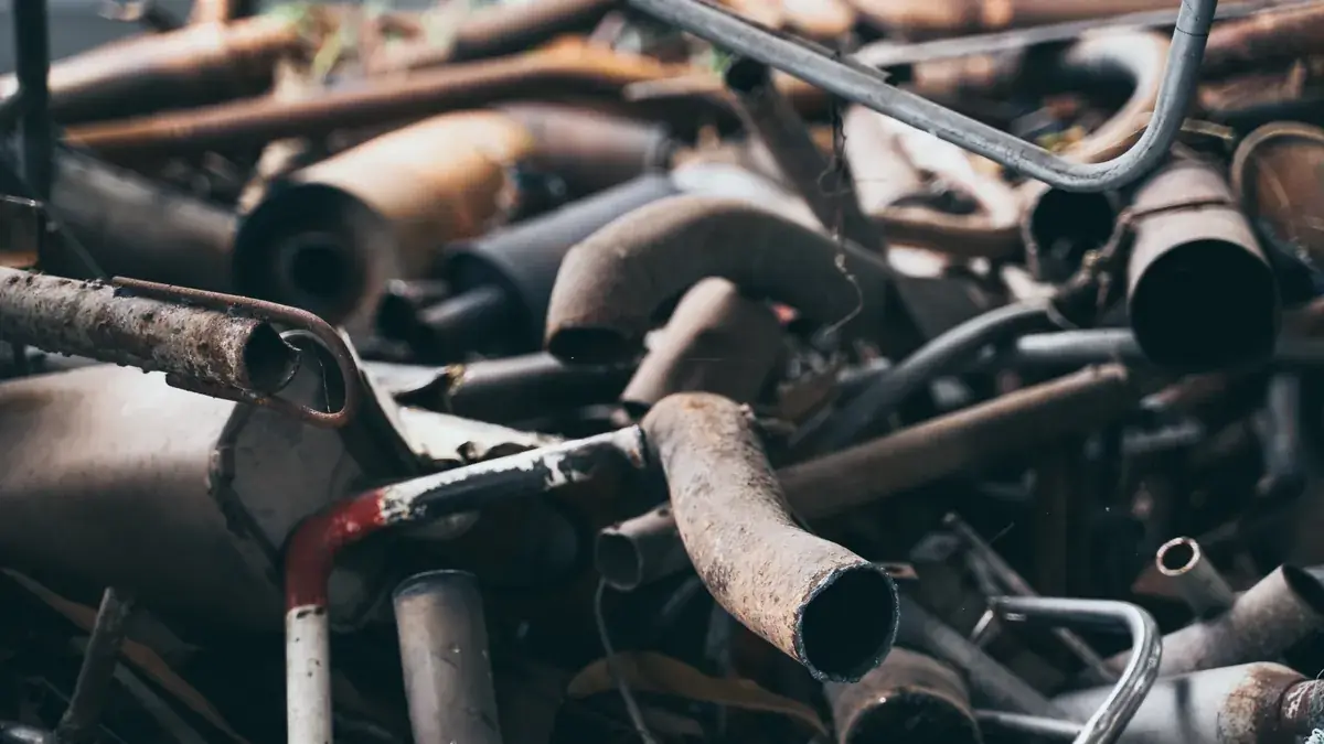 Mixed scrap metal recovered from processed vehicles