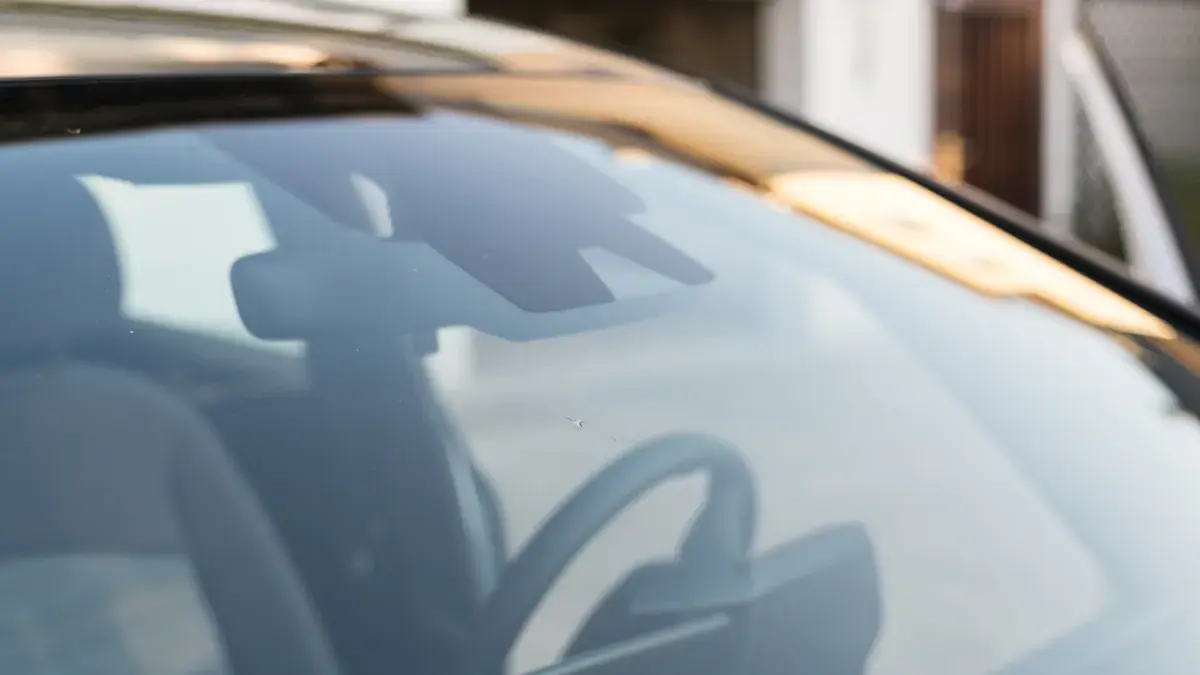 A chip in a vehicle windscreen